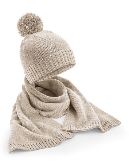 Beechfield - Knitted Scarf and Beanie Gift Set